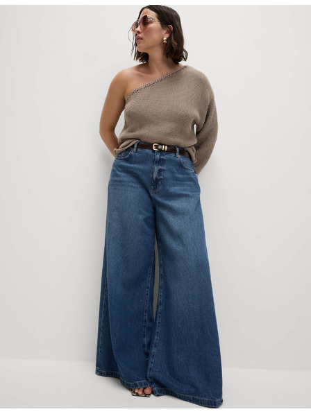 Marks & Spencer Temno modre ženske kavbojke širokega kroja Marks & Spencer