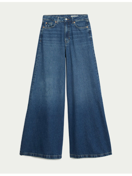 Marks & Spencer Temno modre ženske kavbojke širokega kroja Marks & Spencer