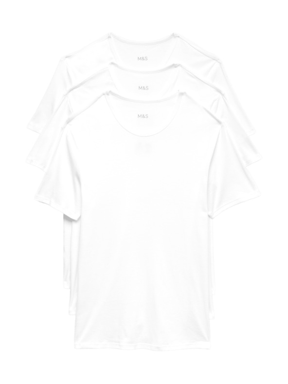 Marks & Spencer Komplet treh belih moških majic Marks & Spencer