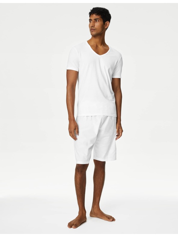 Marks & Spencer Komplet treh moških osnovnih majic v beli barvi s tehnologijo Marks & Spencer Cool & Fresh™