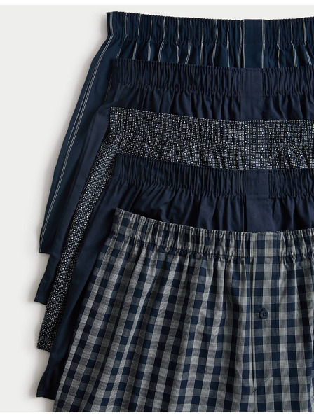 Marks & Spencer Komplet petih moških kratkih hlač v temno modri in temno sivi barvi Marks Spencer