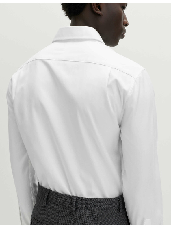 Marks & Spencer Razkošna bombažna srajca z dvojnimi manšetami ozkega kroja Marks & Spencer v beli barvi