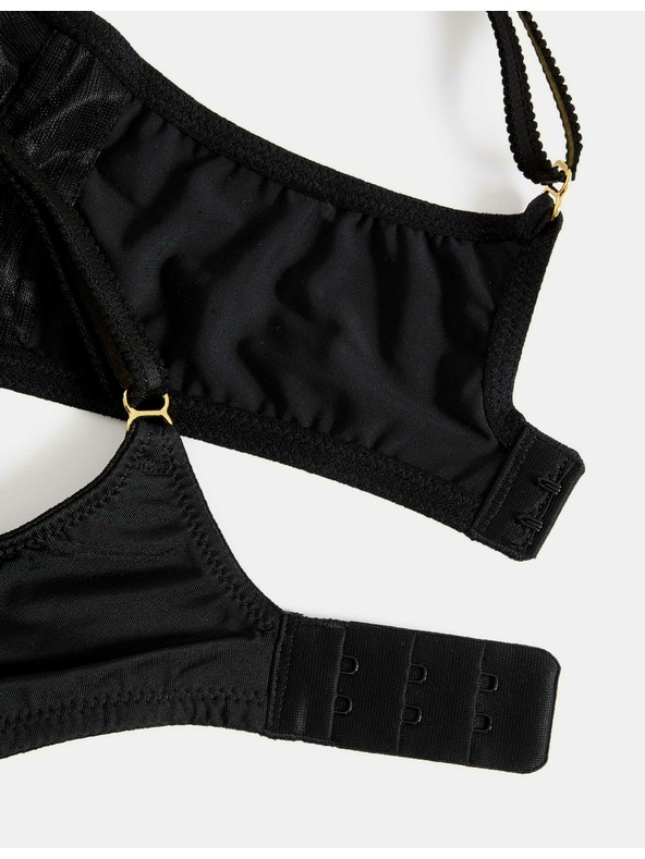 Marks & Spencer Modrček Amelia s čipko, polna skodelica, podložen (A-E) Marks & Spencer črna