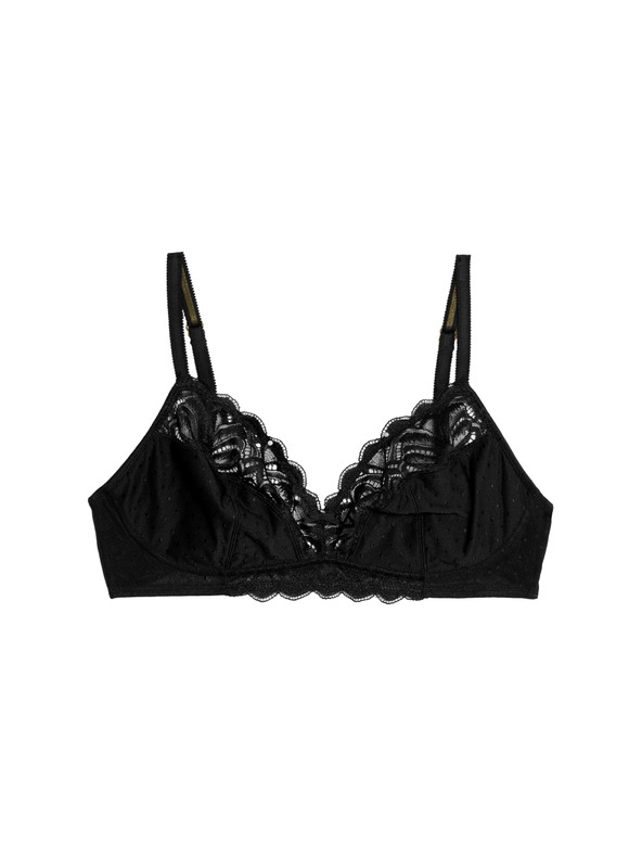 Marks & Spencer Modrček Amelia s čipko, polna skodelica, podložen (A-E) Marks & Spencer črna