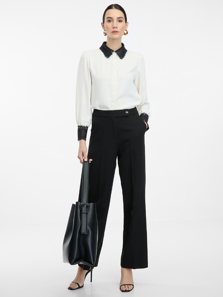 Orsay Krem ženska srajca s kontrastnim ovratnikom ORSAY