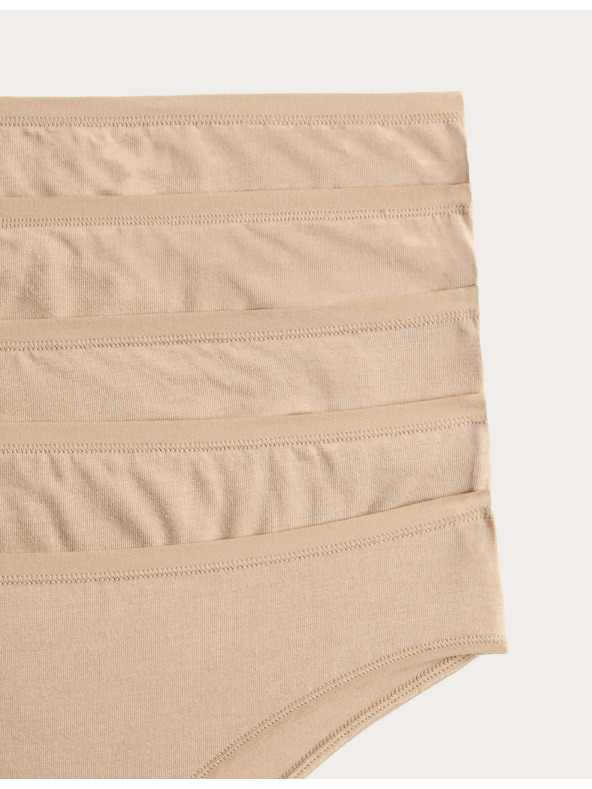 Marks & Spencer Brazilske hlačke iz modala, brez vidnih robov, 5 kosov v paketu Marks & Spencer bež