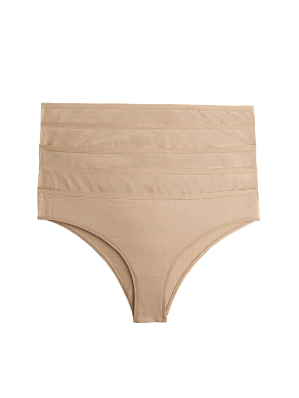 Marks & Spencer Brazilske hlačke iz modala, brez vidnih robov, 5 kosov v paketu Marks & Spencer bež