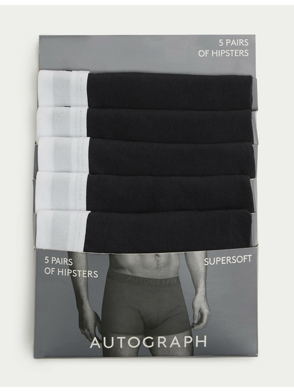 Marks & Spencer Bočne boksarice iz mešanice supima® bombaža, 5 kosov Marks & Spencer črna