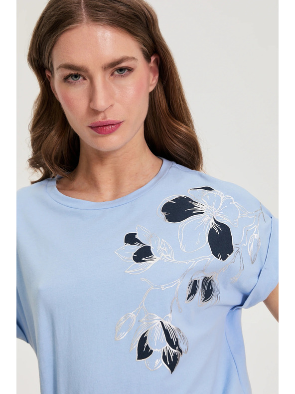 Moodo Bluza s potiskom svetlo modra Moodo