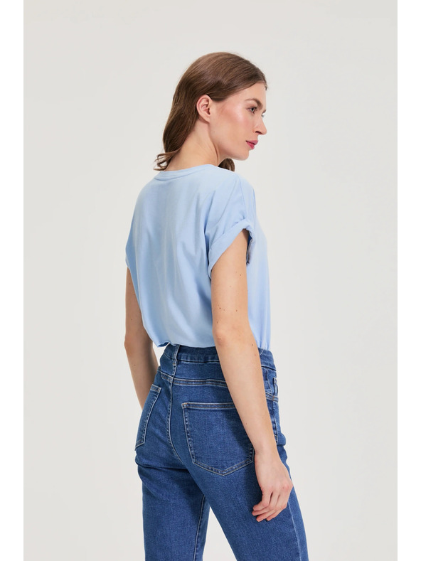 Moodo Bluza s potiskom svetlo modra Moodo