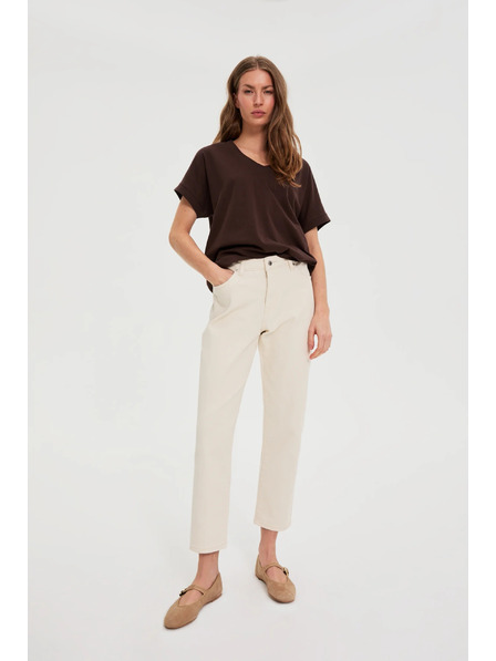 Moodo Majica z izrezom rjava Moodo