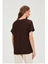 Moodo Majica z izrezom rjava Moodo