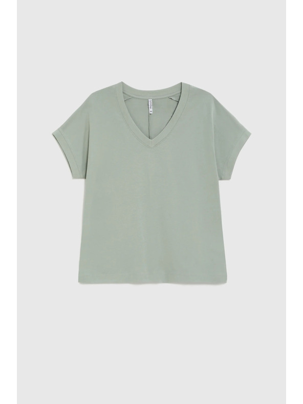 Moodo Majica z izrezom olivna Moodo