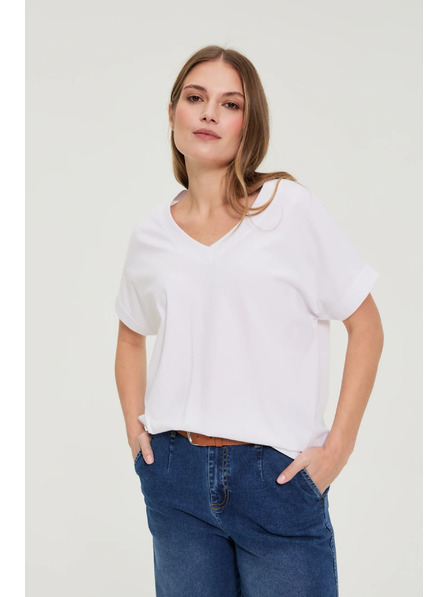 Moodo Majica z izrezom bela Moodo