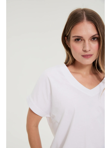 Moodo Majica z izrezom bela Moodo