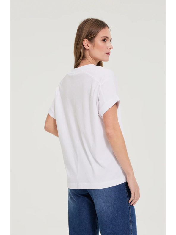 Moodo Majica z izrezom bela Moodo