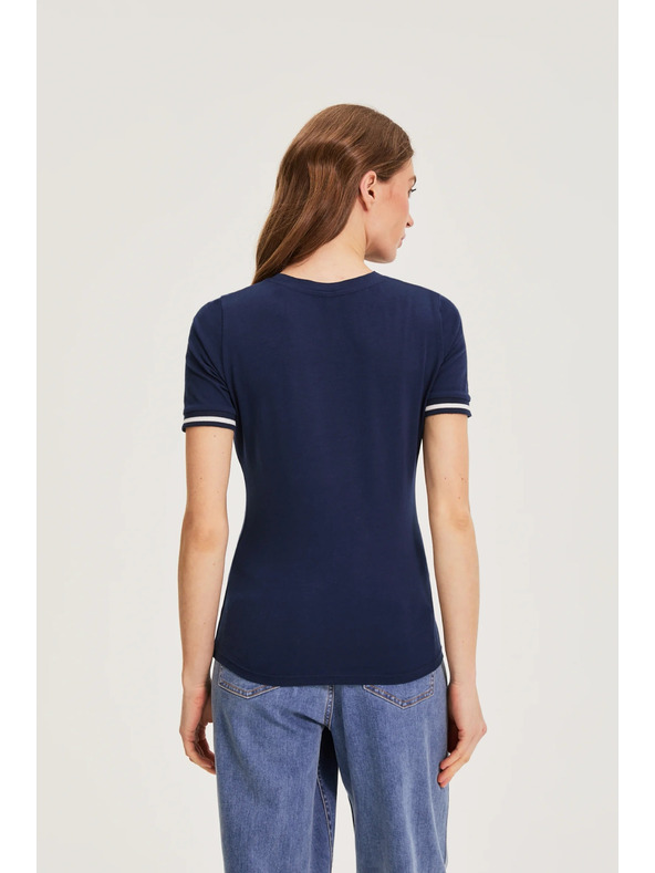 Moodo Bombažna majica temno modra Moodo