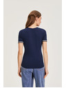 Moodo Bombažna majica temno modra Moodo