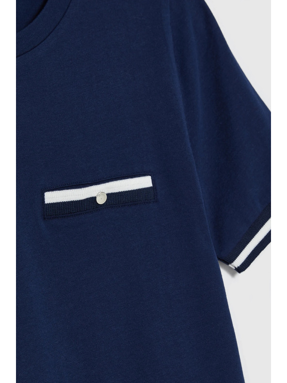 Moodo Bombažna majica temno modra Moodo