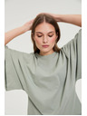 Moodo Bluza s širokimi rokavi olivna Moodo