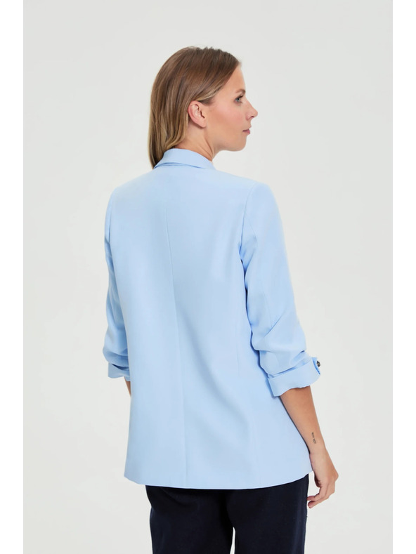 Moodo Sako s gubami na rokavih svetlo modro Moodo