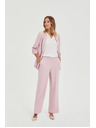 Moodo Hlače z obrobom rožnate barve Moodo