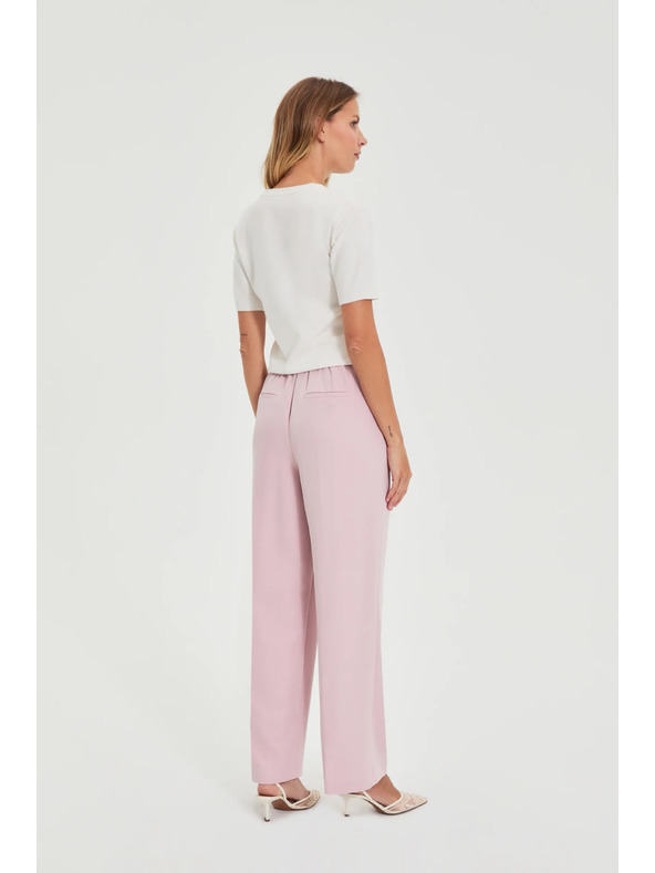 Moodo Hlače z obrobom rožnate barve Moodo