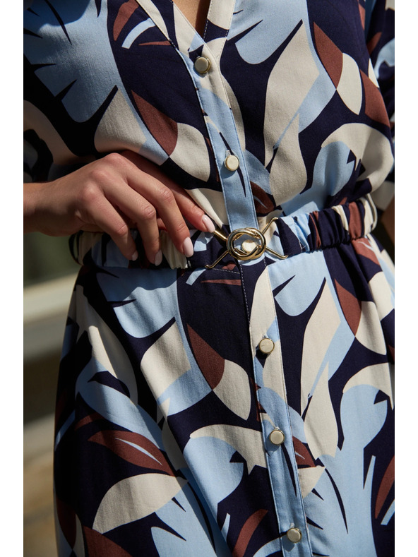 Moodo Temno modra viskozna obleka Moodo