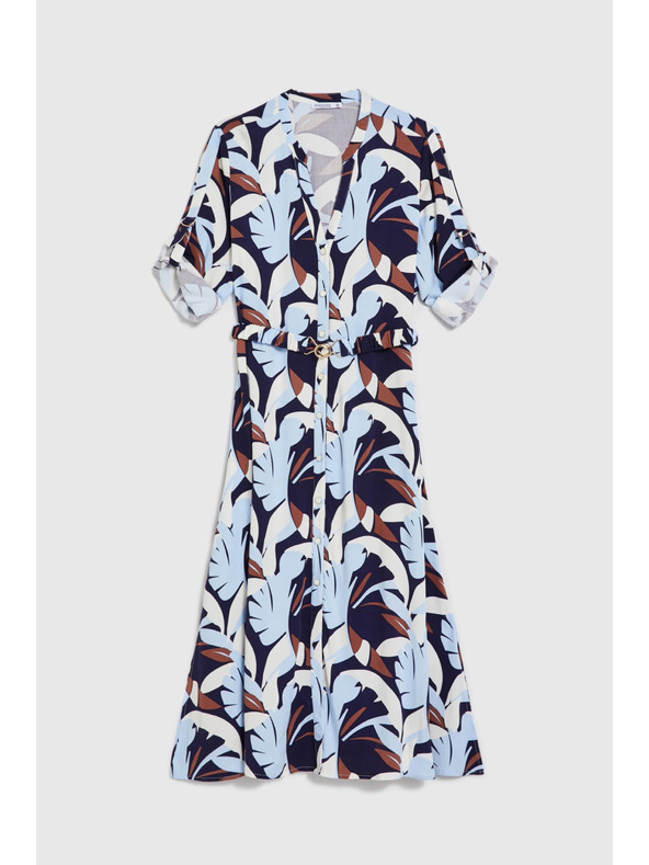 Moodo Temno modra viskozna obleka Moodo