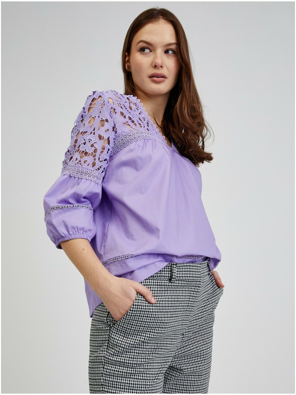 Orsay Bele in črne vzorčaste ženske hlače ORSAY