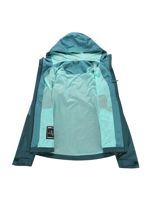 ALPINE PRO Ženska vodoodporna jakna z membrano ptx ALPINE PRO NOREMA 3 teal