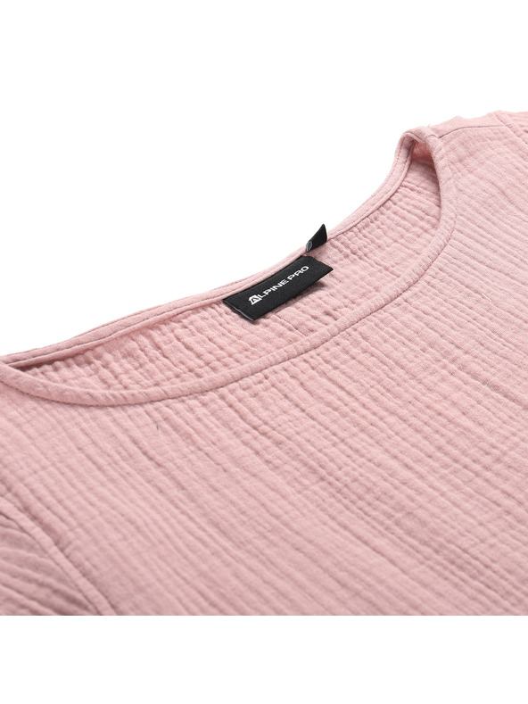 ALPINE PRO Ženska bombažna obleka ALPINE PRO AKESA pale mauve