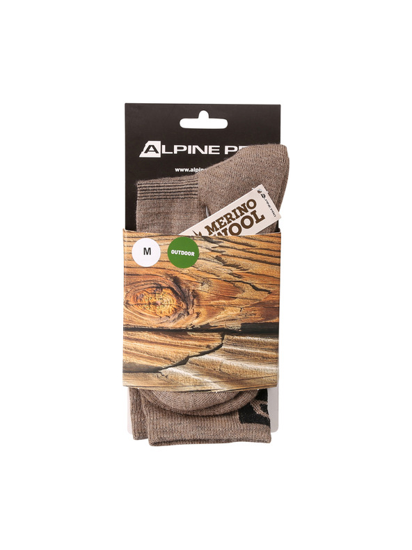 ALPINE PRO Antibakterijske nogavice iz merino volne ALPINE PRO ERATE driftwood