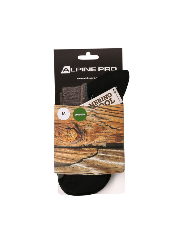 ALPINE PRO Antibakterijske nogavice iz merino volne ALPINE PRO DERERE driftwood