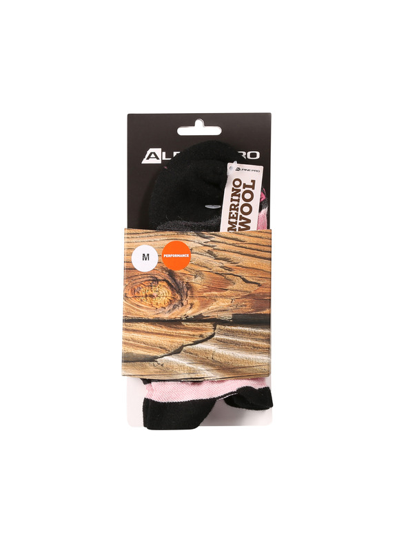 ALPINE PRO Gleženjske nogavice iz merinove volne ALPINE PRO WERDE pale mauve