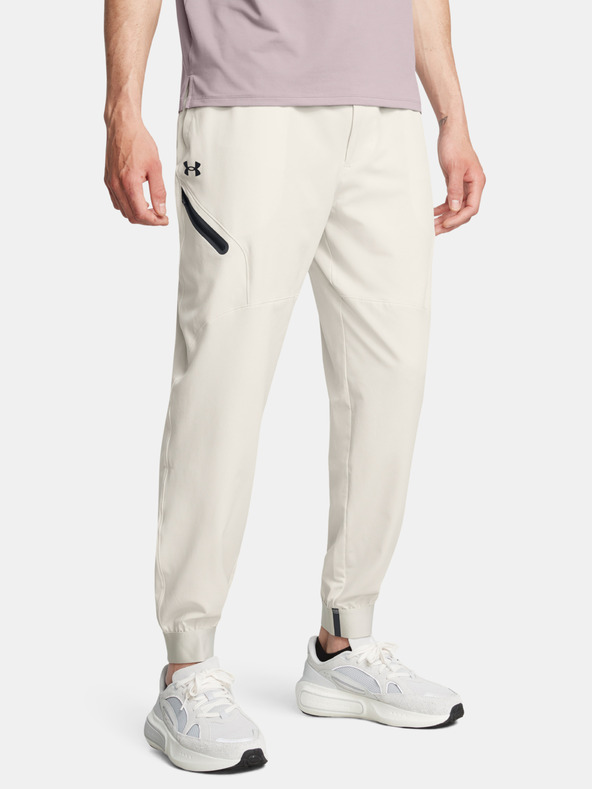 Under Armour Moške spodnji del trenirke Under Armour UA Unstoppable Joggers-WHT