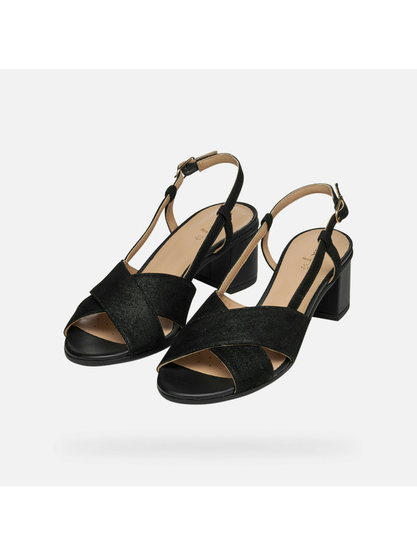 Geox Črni ženski sandali Geox Aurely 50