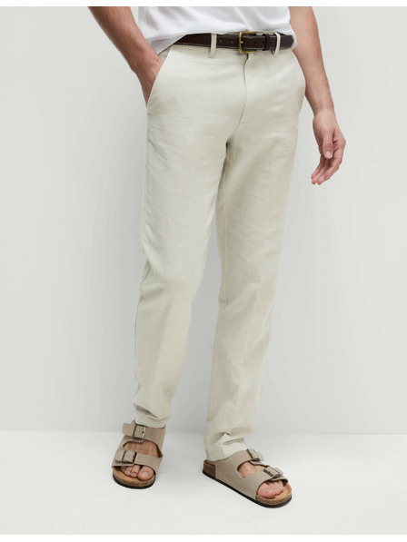 Marks & Spencer Chino hlače iz lanenega mešanca, normalen kroj Marks & Spencer bež