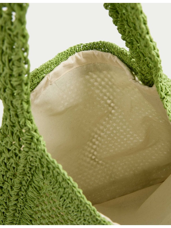 Marks & Spencer Tkana nakupna torba Marks & Spencer zelena