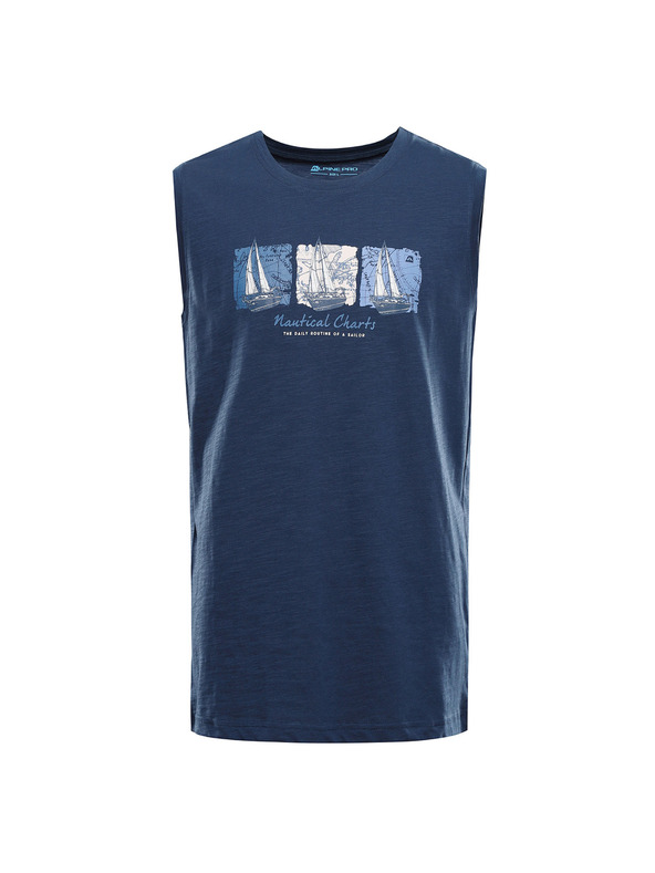 ALPINE PRO Moška bombažna majica brez rokavov ALPINE PRO QUARET 2 blue wing teal varianta pb