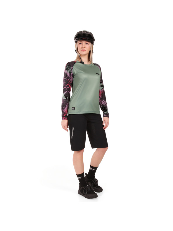 Horsefeathers Kolesarski dres Deco LS - iceberg green/hawaii