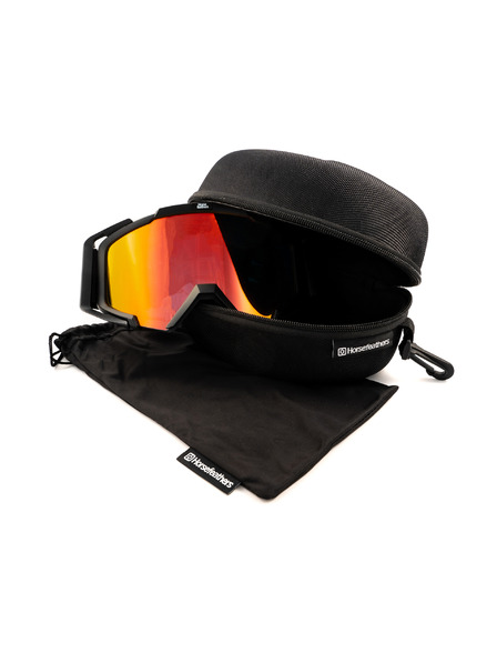 Horsefeathers Očala za MTB Patriot - črna/ogledalo rdeča