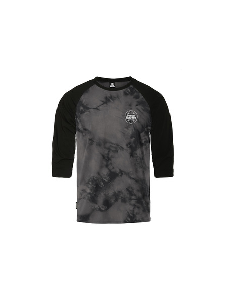 Horsefeathers Majica Global Raglan - black/tie dye