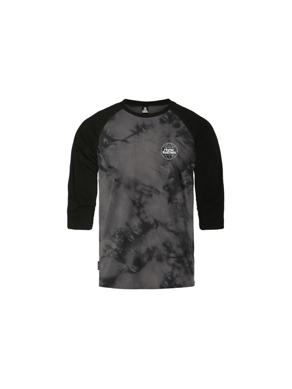 Horsefeathers Majica Global Raglan - black/tie dye