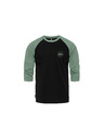 Horsefeathers Majica Global Raglan - black/iceberg green