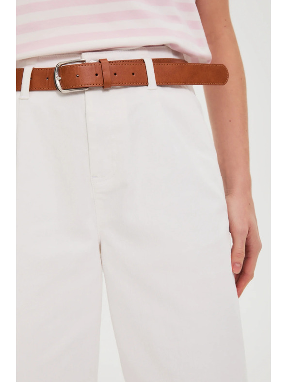 Moodo Kavbojke s širokimi hlačnicami bele Moodo