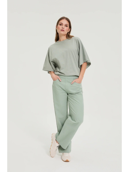 Moodo Kavbojke s širokimi hlačnicami khaki Moodo