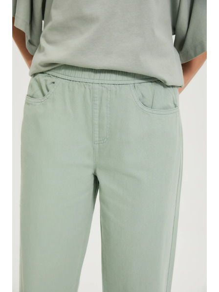 Moodo Kavbojke s širokimi hlačnicami khaki Moodo