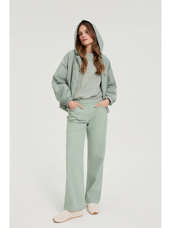 Moodo Kavbojke s širokimi hlačnicami khaki Moodo