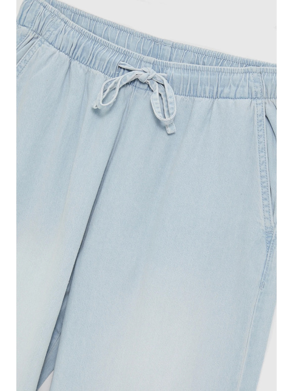 Moodo Modre jeans hlače z wide leg krojem Moodo